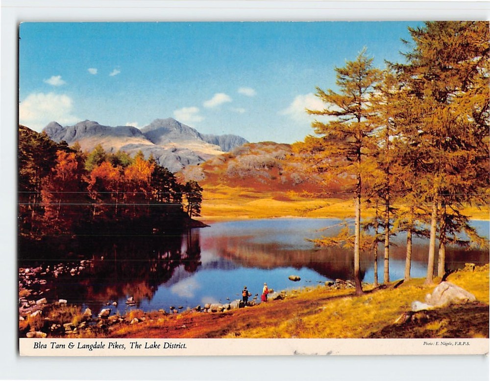 Postcard Blea Tarn & Langdale Pikes The Lake District England