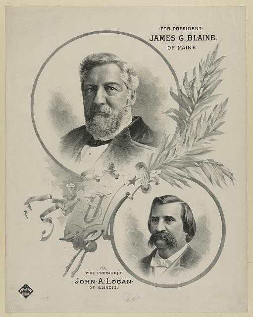 Buffalo NY James G Blaine John A Logan 1884 Presidential Campaign Print