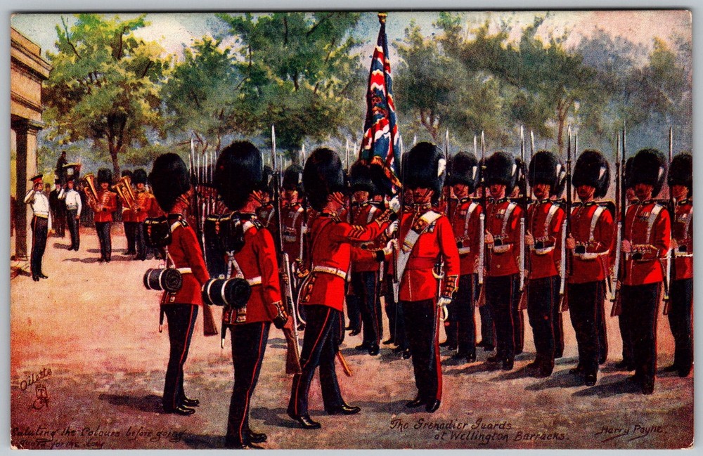 Antique Postcard Grenadier Guards Parade London, England 1910s