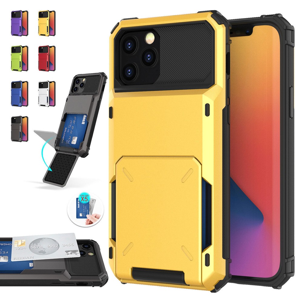 Flip Card Slot Wallet Hard Case For iPhone 15 Pro Max 14 Plus 13 12 11 XS 876 SE