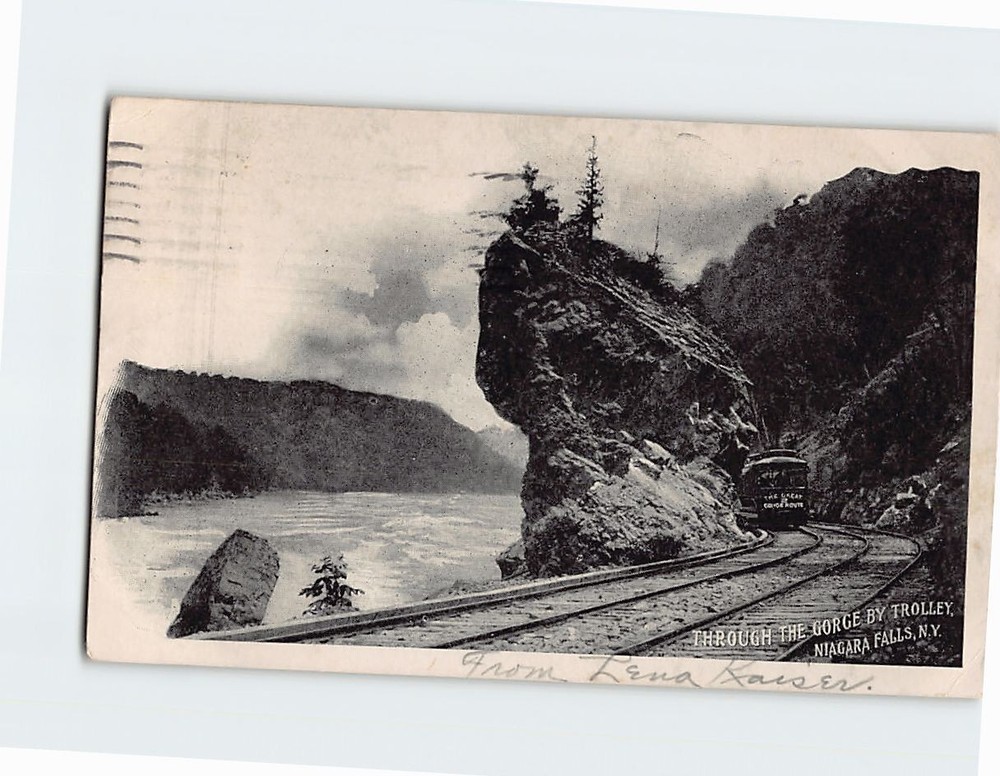 Postcard Through the Gorge by Trolley Niagara Falls New York USA