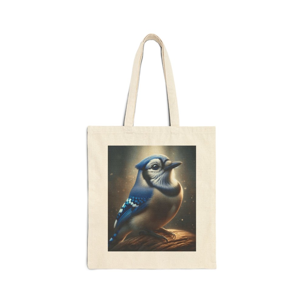 Cotton Canvas Tote Bag Bluejay in a Natural Environment Design 7, Gift Everyday
