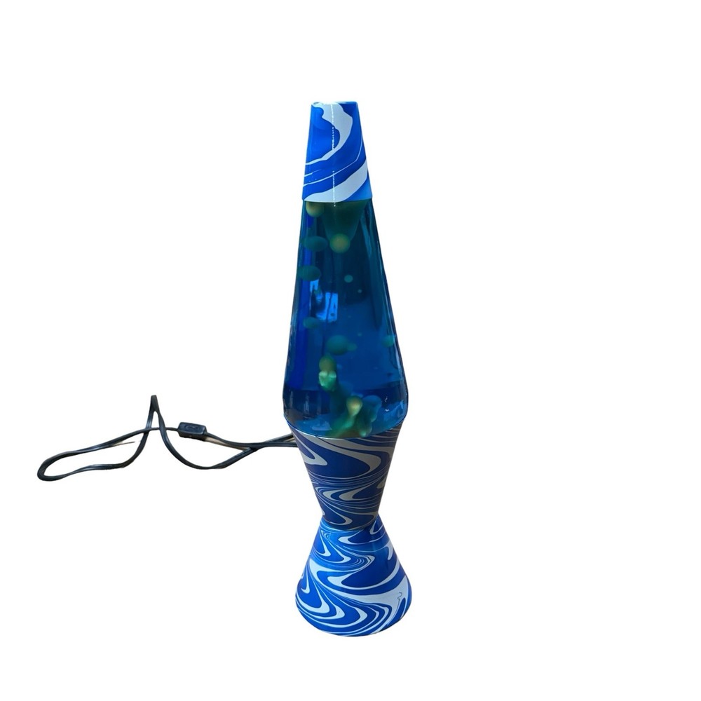 Vintage Lava Lamp Blue Psychedelic Swirl Tie Dye Motion Lamp