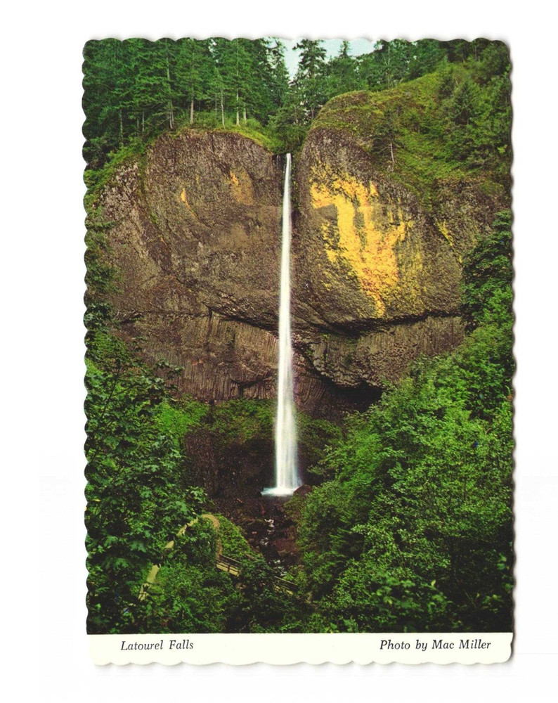 Latourell Falls, Columbia River Gorge OR vintage postcard unposted