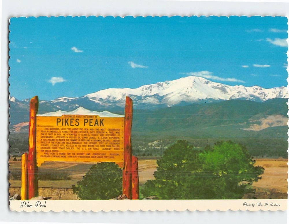 Postcard Pikes Peak Colorado USA