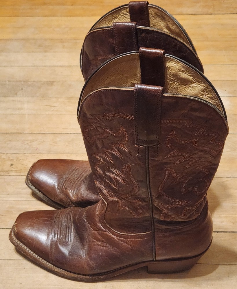 Cowboy Boots Mens Made in Mexico Embroidered Leather Western Size 10 1/2 EE
