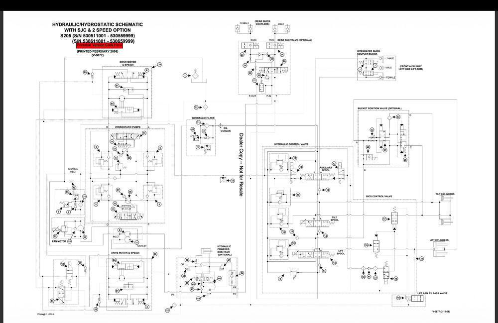 Bobcat S205 Service Repair Manual, Workshop Manual