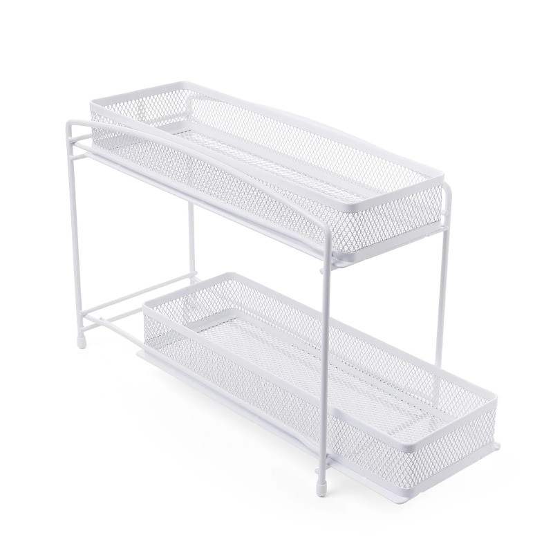 Mainstays 2-Tier Pull-Out Spice Organizer, White, 4.5