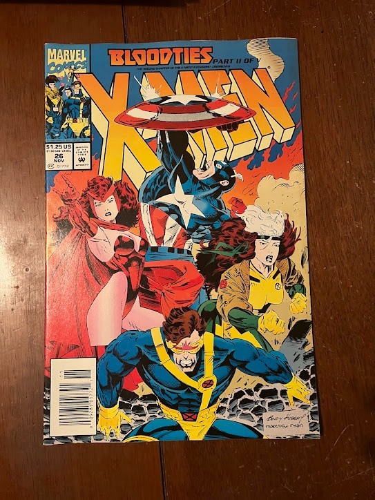 X-Men # 26 Vf Newsstand Marvel Comics  1994 Rogue Captain America