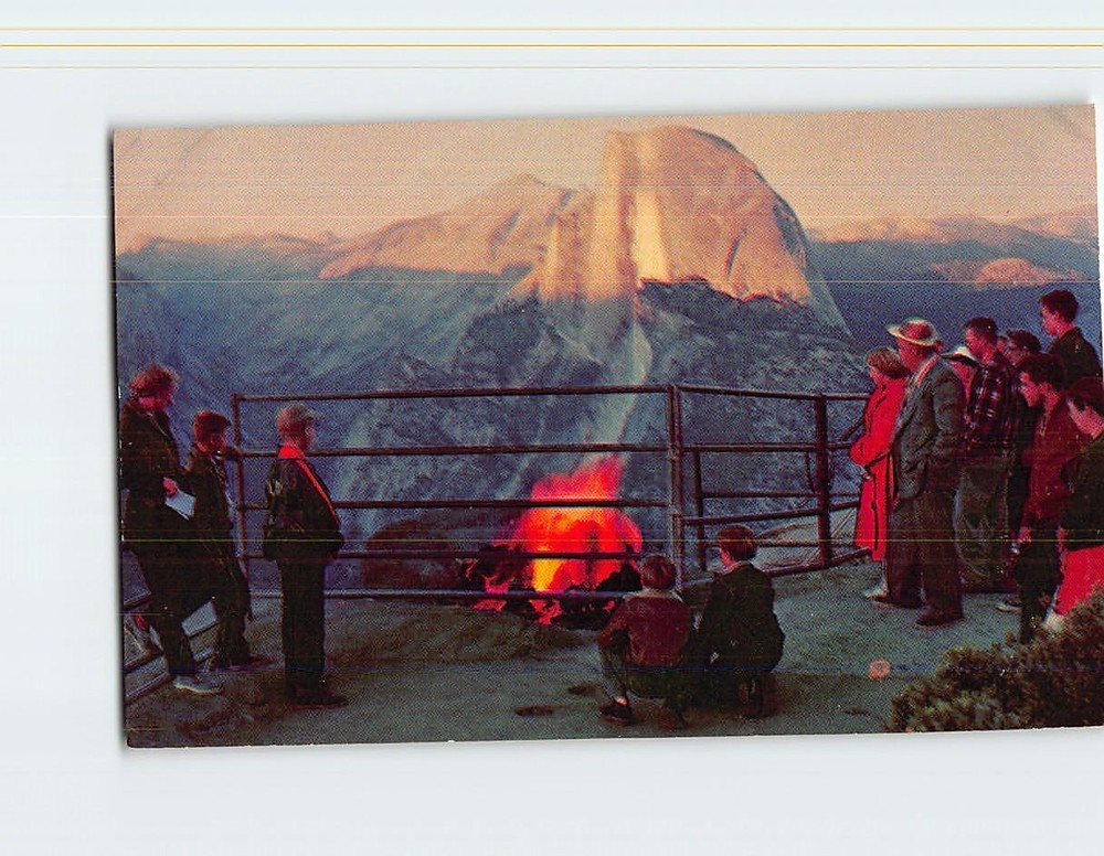 Postcard The Fire On Glacier Point Yosemite National Park California USA
