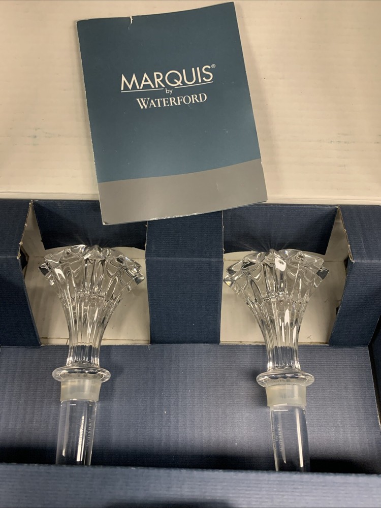2-Marquis By Waterford Crystal Wine Decanter Stopper Beautiful Great Gift