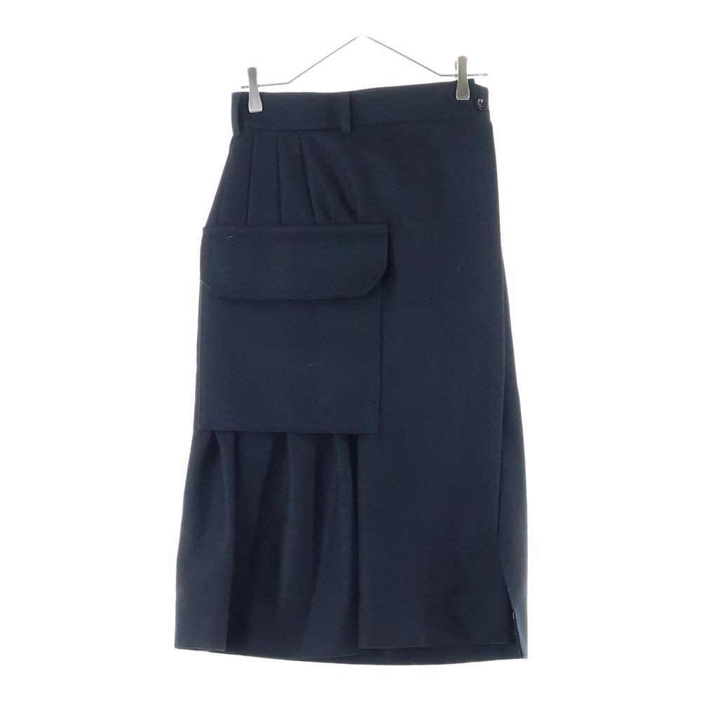 Sacai Women's 0 Black Wool Zip Skirt 75cm Japan Made Excellent Condition