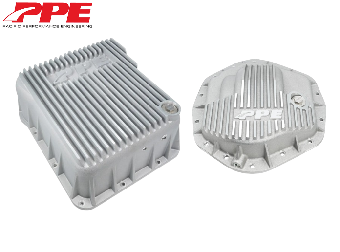 01-19 GMC/Chevy 6.6L Duramax PPE Raw Deep Transmission Pan & Rear Diff Cover