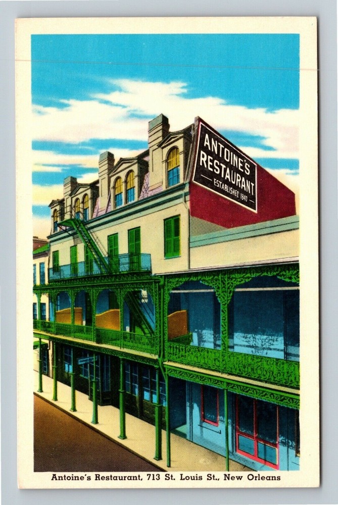 New Orleans LA-Louisiana Antoine's French Restaurant Antique Vintage Postcard