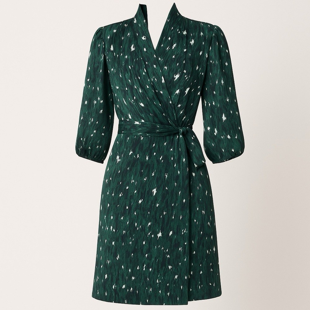 The Limited | Faux Wrap Dress Green Size 2