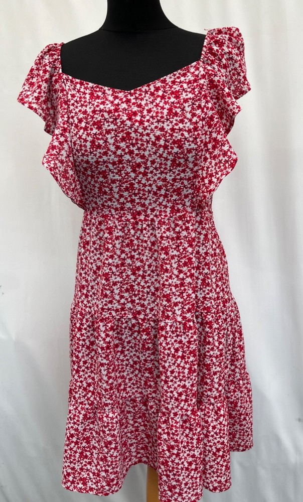 Monteau Los Angeles Women's Red Floral Dress Size S