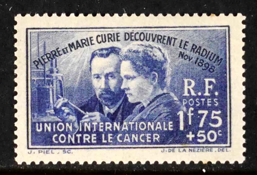 France: 1938 Classic Era Stamp Semi Post Curie Scott #B76 Sound