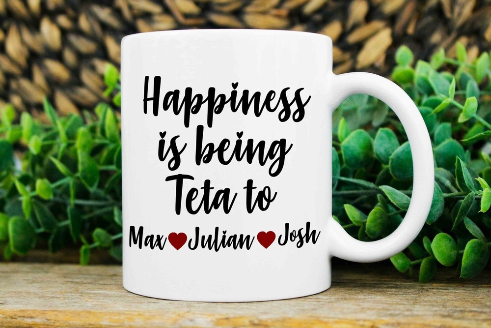 Teta Gifts Custom Teta Mug Teta Christmas Gift Personalized Mug With Kids Names