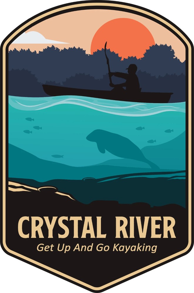 Crystal River weatherproof vinyl bumper sticker decal