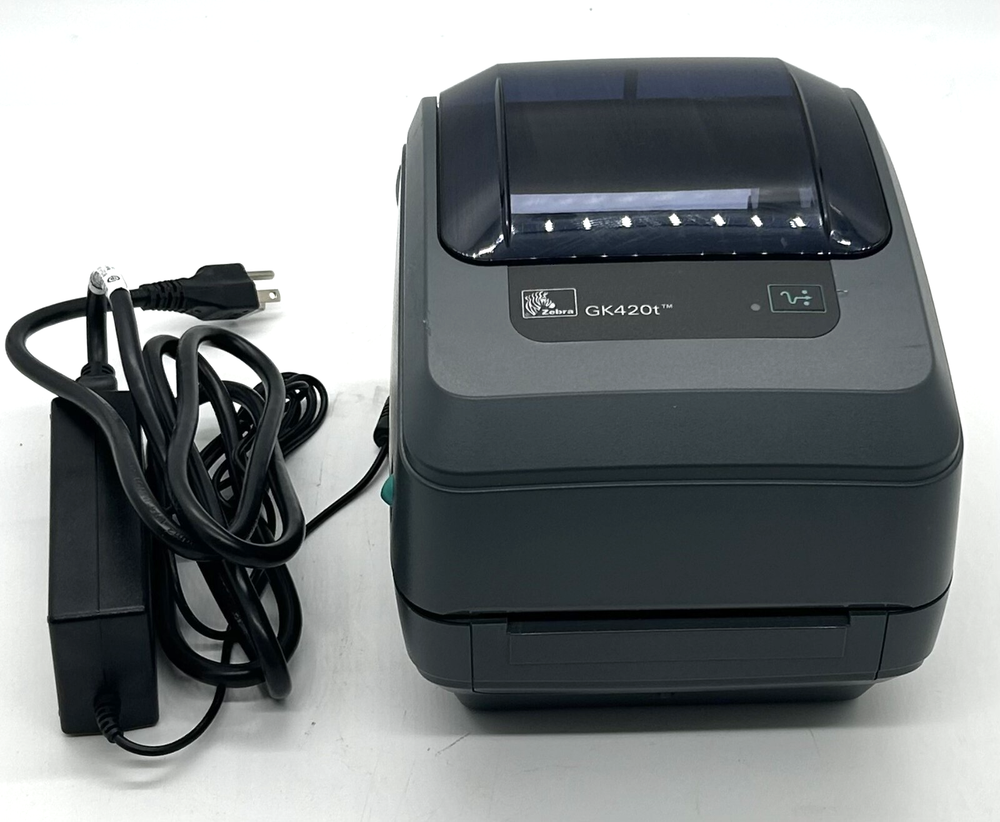 Zebra GK420t Thermal Barcode Printer USB Ethernet AC Adapter