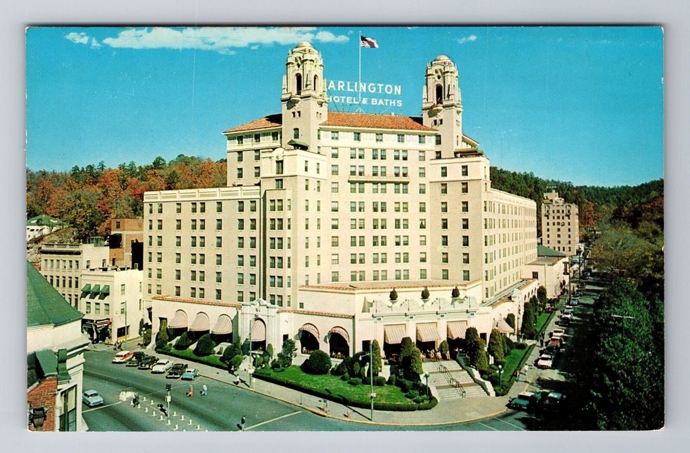 Hot Springs AR-Arkansas, Arlington Hotel, Advertising, Vintage Souvenir Postcard