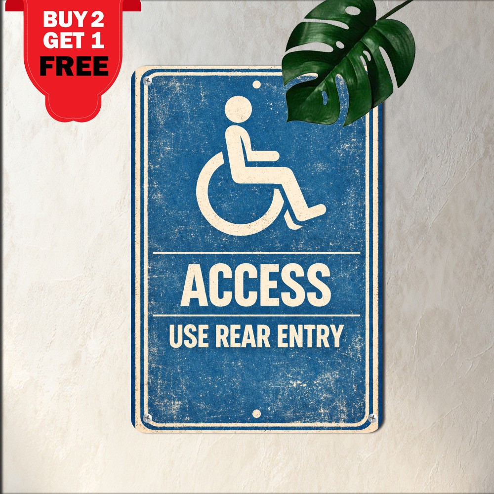Handicap Access Parking Business Safety Sign Weatherproof Aluminum 8x12 Plaque