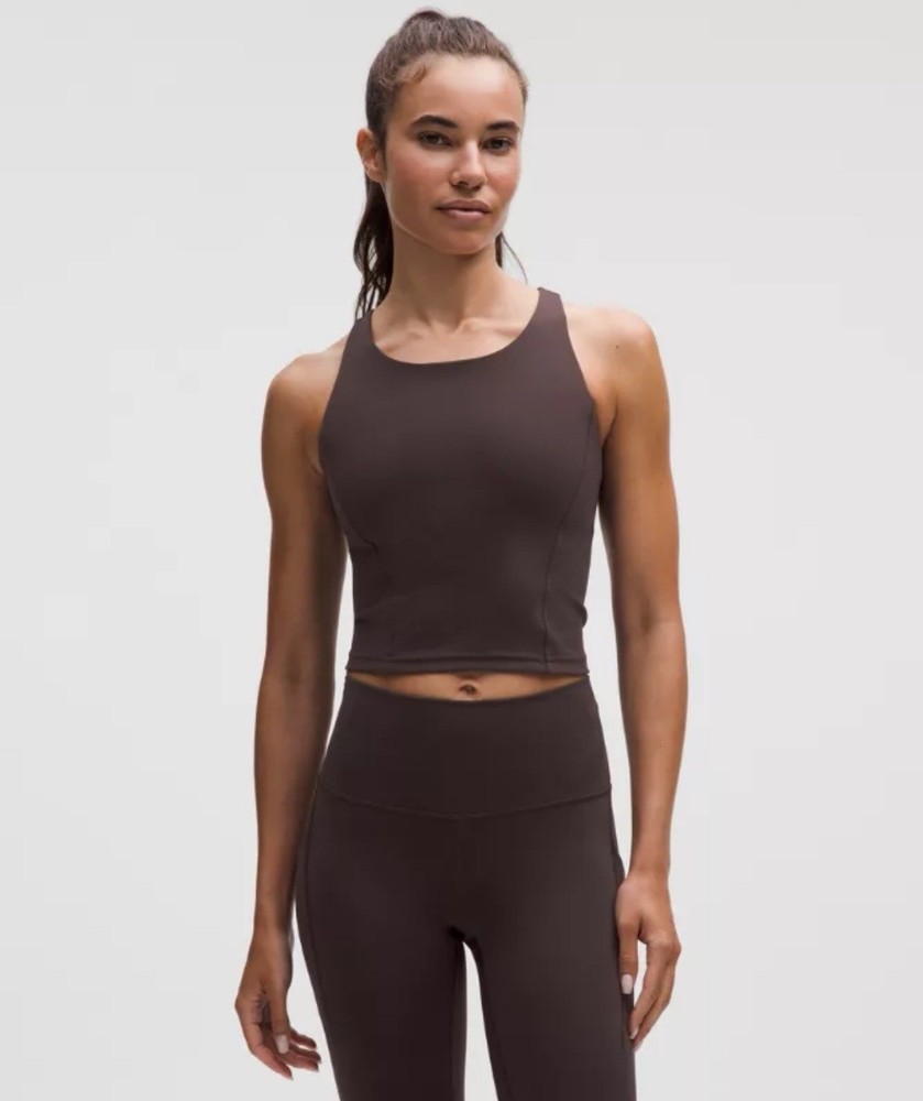 Lululemon Racerback Tank Top Built In Bra Brown Sz 4