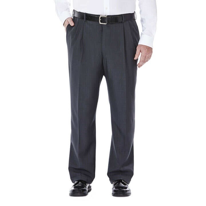 Haggar BIG & Tall Repreve Stria Pleat Classic Fit Pants 52 X 34 NEW $80 HD90219