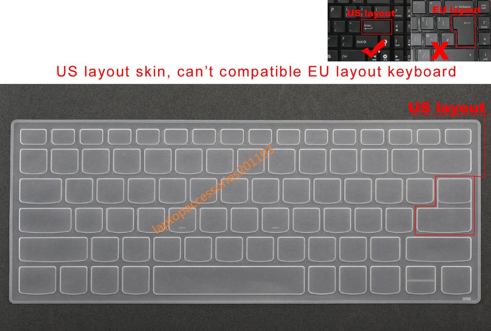 US Keyboard Skin Cover for Lenovo Flex 6-14IKB C340-14API C740-14API C940-14IIL
