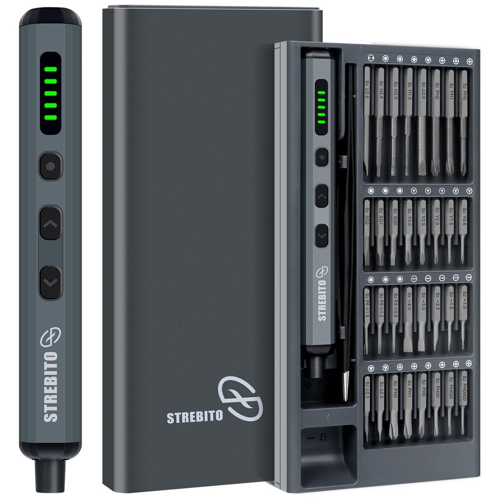 STREBITO 70-in-1 Mini Electric Screwdriver Set with Precision Bits
