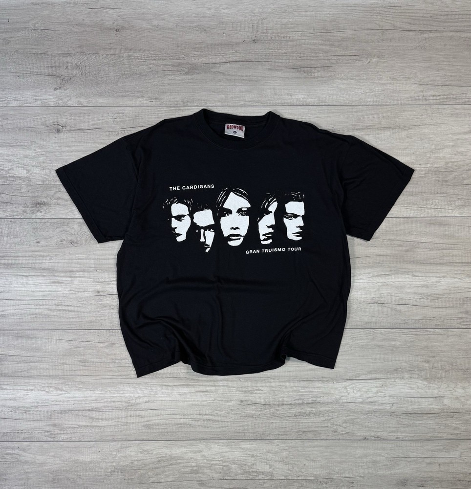 The Cardigans Gran Turismo Tour 1999 Vintage Redwood Band T-Shirt Black Size XL