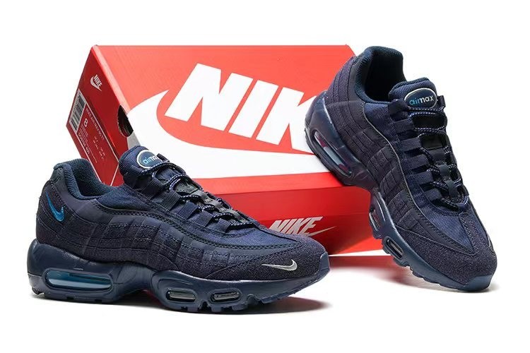 Nike Air Max 95 OG Neon Retro sport comfortable Air cushion Men's Shoes All Blue