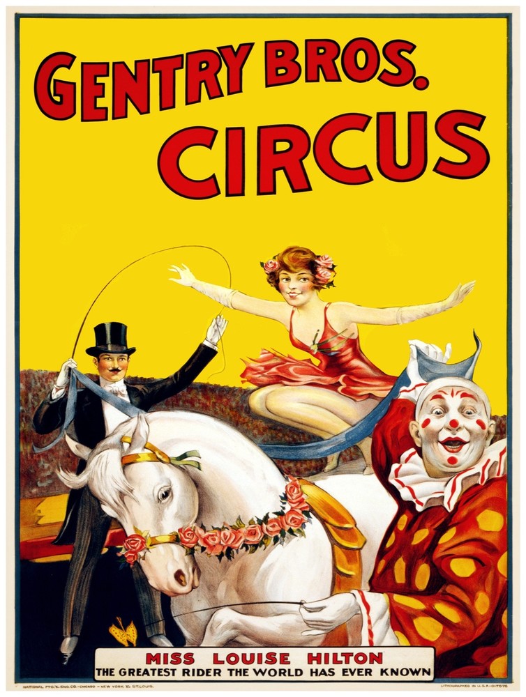 7649.Decoration Poster.Home Room design print.Gentry Circus.Clown.Louise Hilton