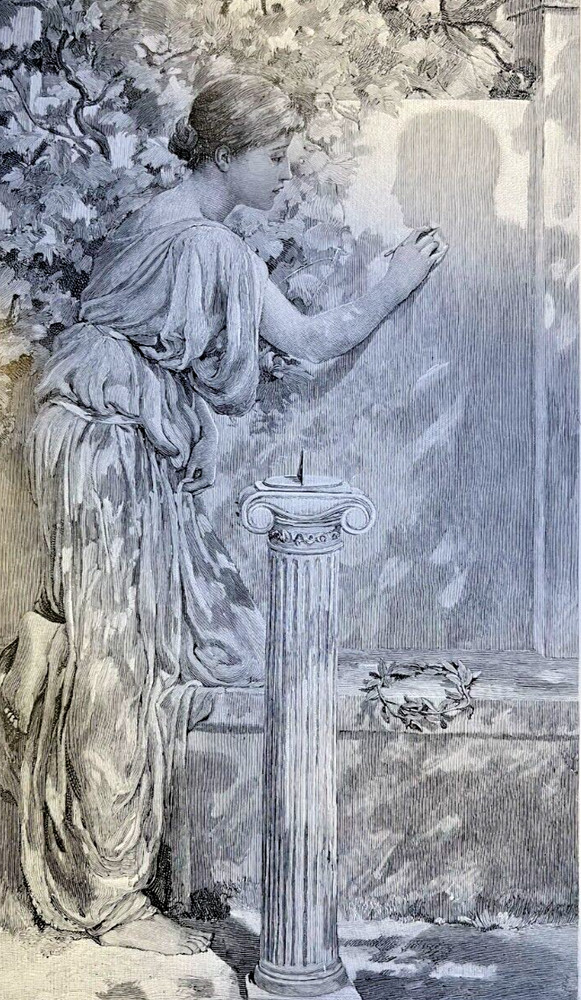 1890 Vintage Magazine Illustration The Portrait by Will H. Low