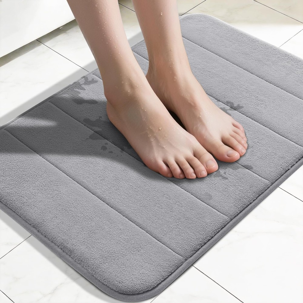 Yimobra Memory Foam Bath Mat, Super Soft Absorbent Bathroom Rug Non Slip, Qui...