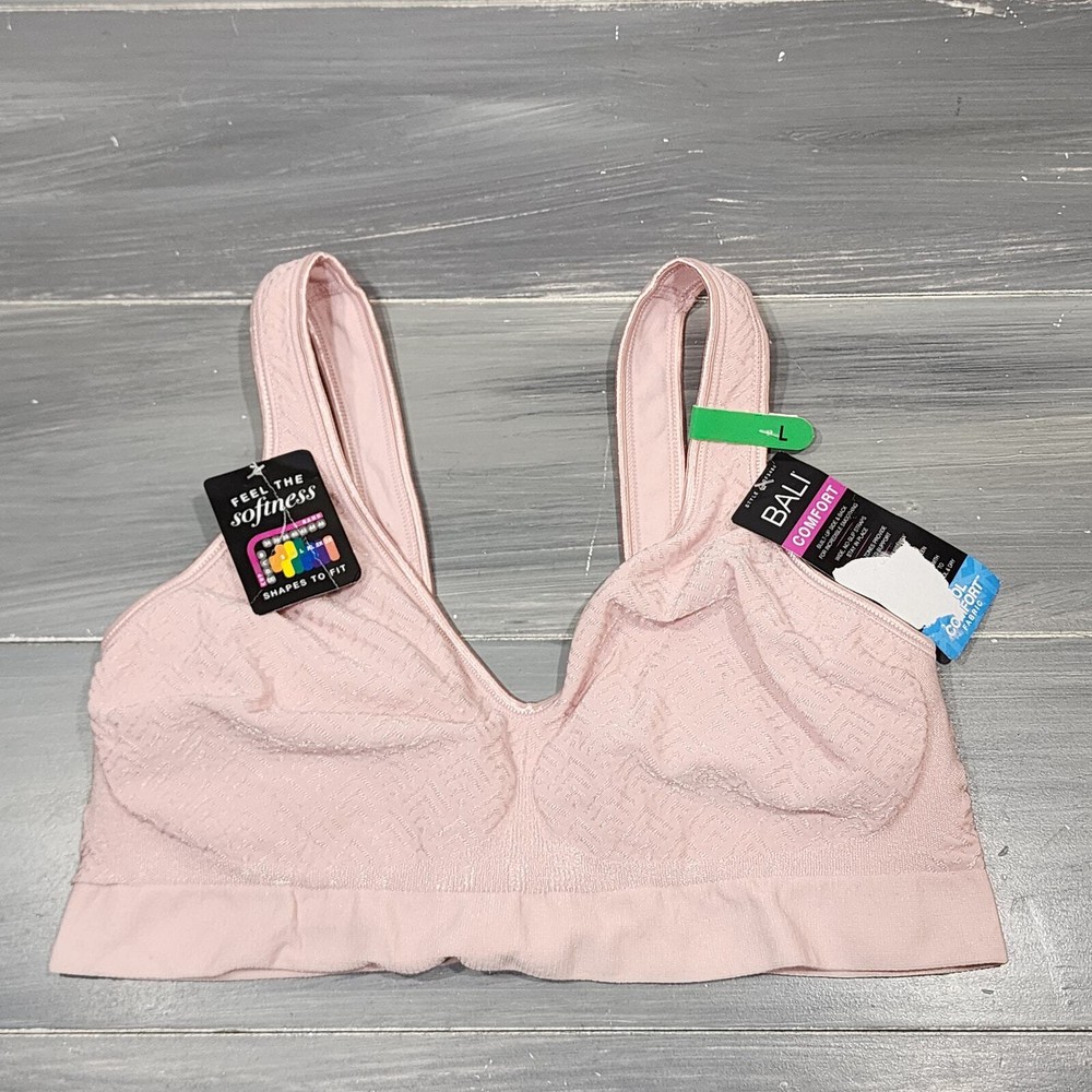 Bali Seamless Wireless Bra Comfort Revolution ComfortFlex 3484 Large Nude FLAW