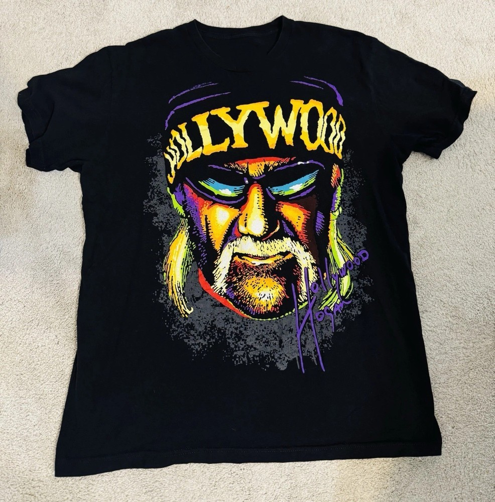Vtg Hulk Hogan Hollywood Hogan Heavy Cotton Black S to 5XL Shirt VK240