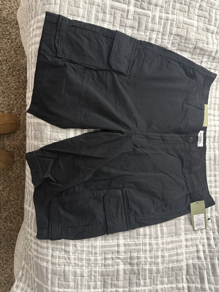 Goodfellow & Co Men's Black Cotton Cargo Shorts with Cargo Pockets S 34