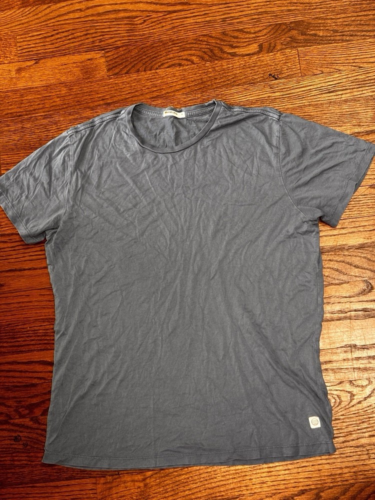 Marine Layer Mens Signature Crew Tee Shirt Medium Blue Core Large Tencell Cotton