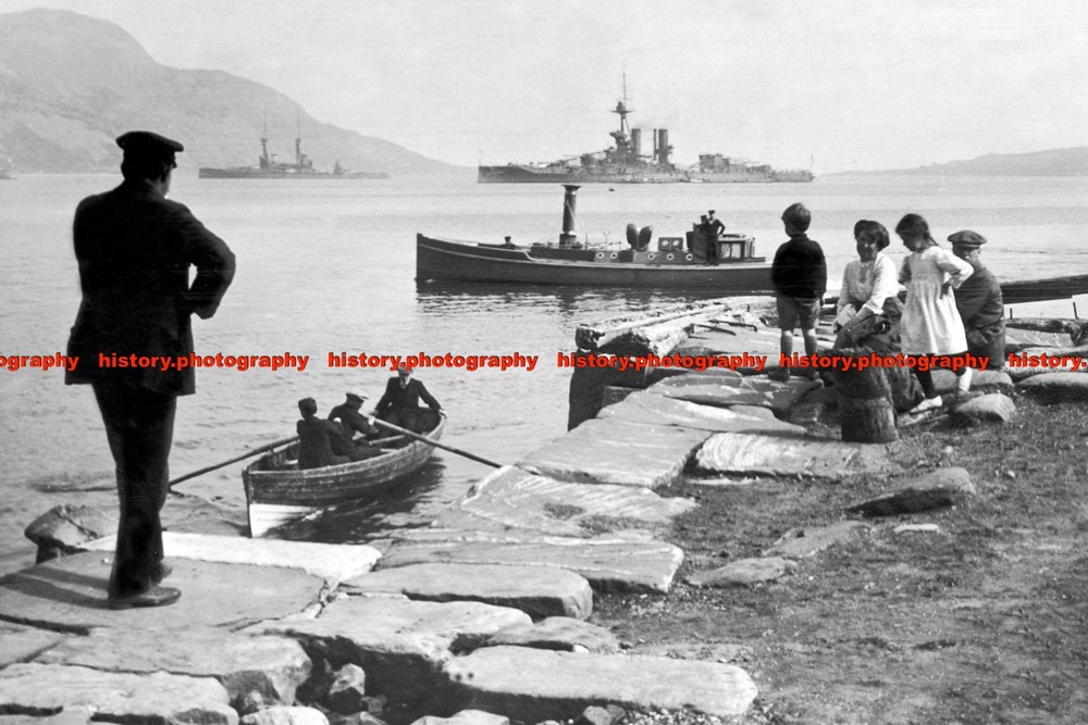 F009846 HMS Superb and HMS Lion Lamlash Bay 1914