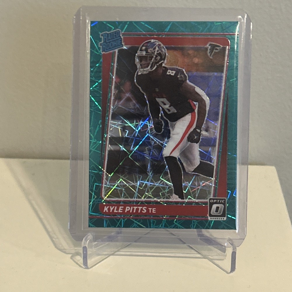 2021 Donruss Optic Kyle Pitts RC Green Lazer Prizm Rated Rookie #211 Falcons