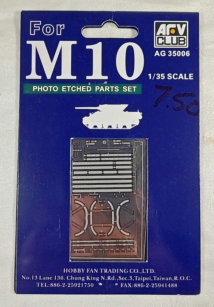 AFV Club 1:35 Photo Etched Parts Kit AG35006 WWII US M10 Tank Destroyer