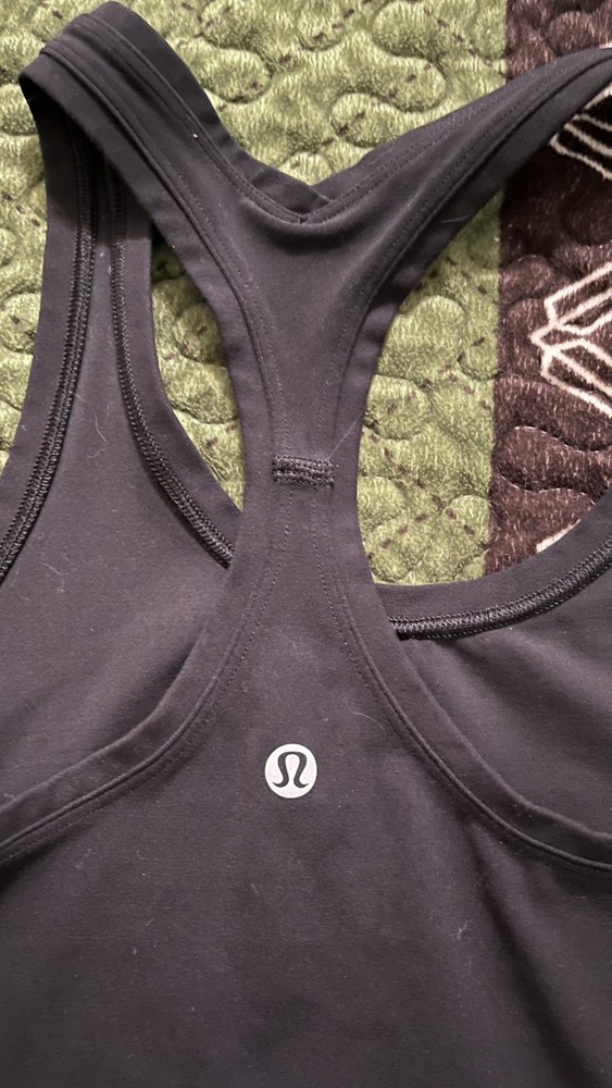 Lululemon Align Waist-Length Racerback Tank Top Icing black Women's Size 4