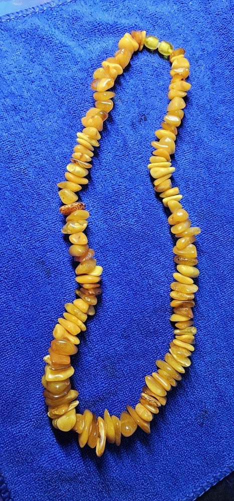 Vintage Baltic Amber Necklace 47.2g Egg Yolk Honey Amber Chips Estate