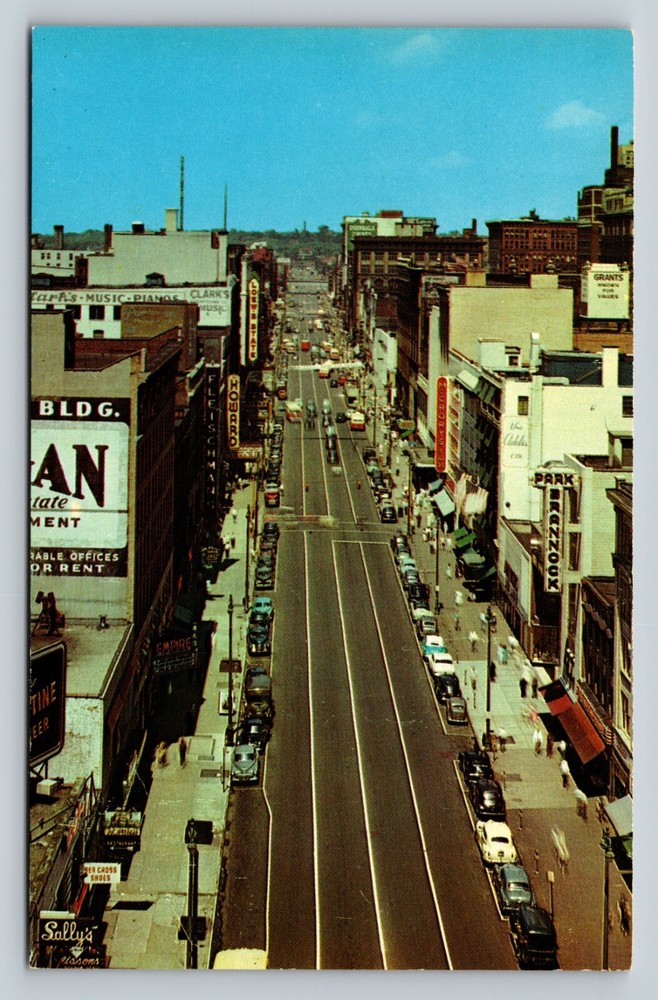 Downtown Syracuse NY City Street View Classic Cars VINTAGE Postcard
