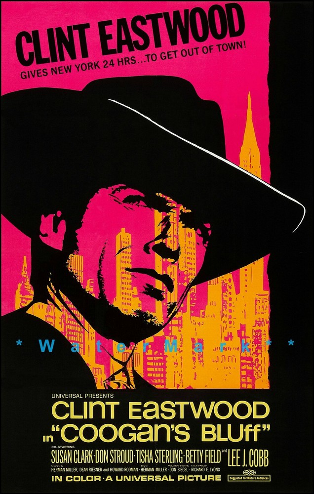 Coogan's Bluff 1968 фильм Клинт Иствуд триллер винтажный плакат печати искусства