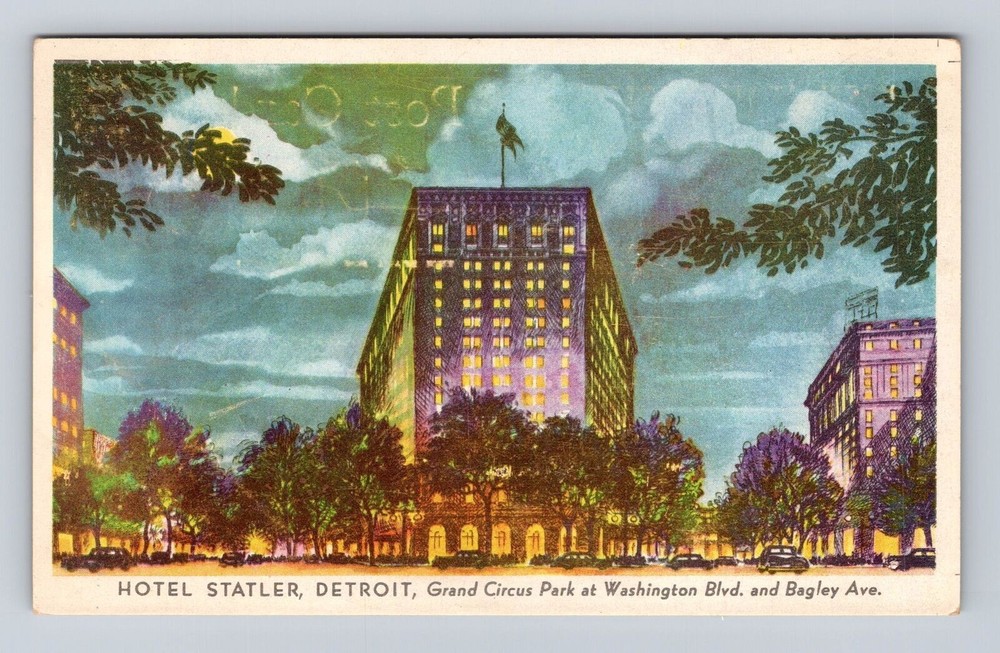 Detroit MI-Michigan, Hotel Statler, Advertisement, Vintage Souvenir Postcard