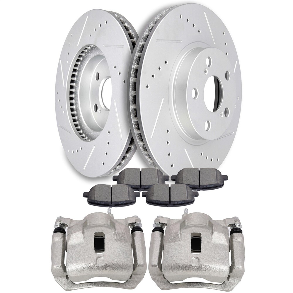 2x Front Brake Calipers for 2005-2006 Toyota Corolla with Rotors & Ceramic Pads