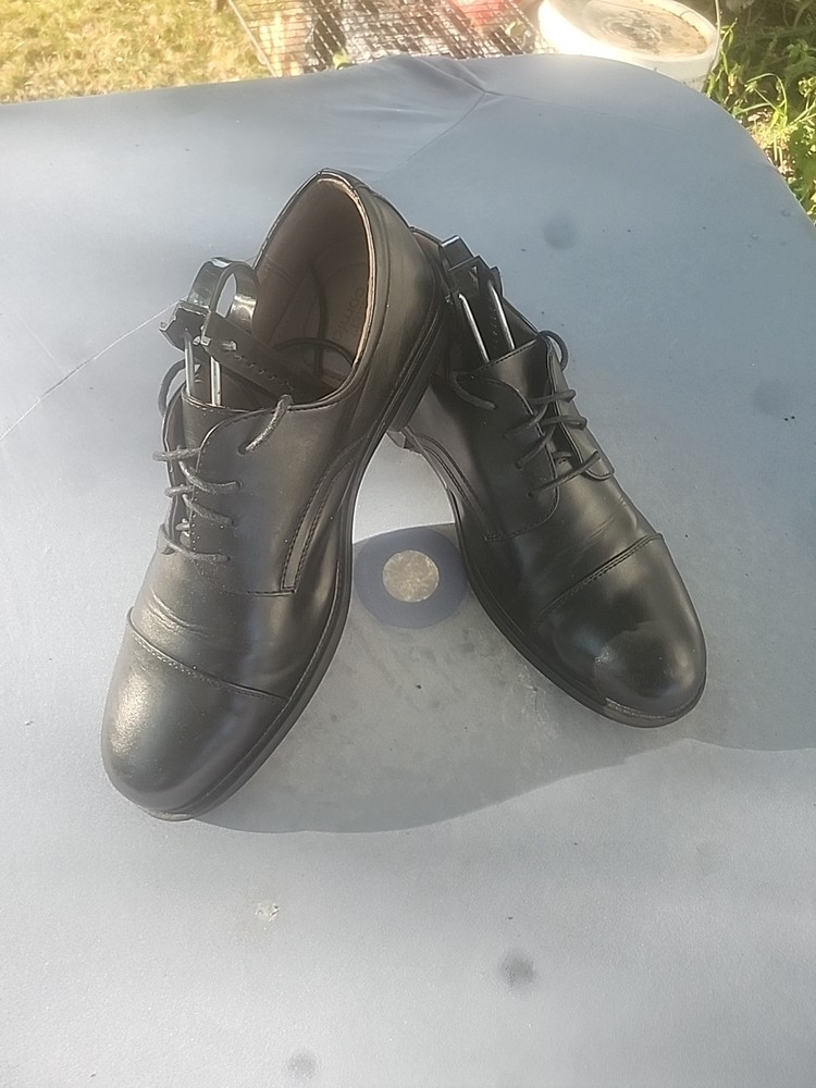 men shoes size 11 1/2 Dress Shoes Dexter All Black Leather Lining Oxford Cap Toe