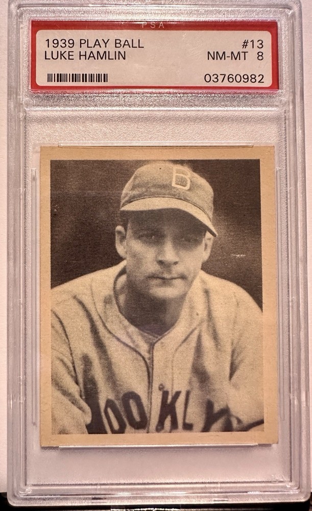 1939 Play Ball Luke Hamlin PSA 8 Graded Baseball Card